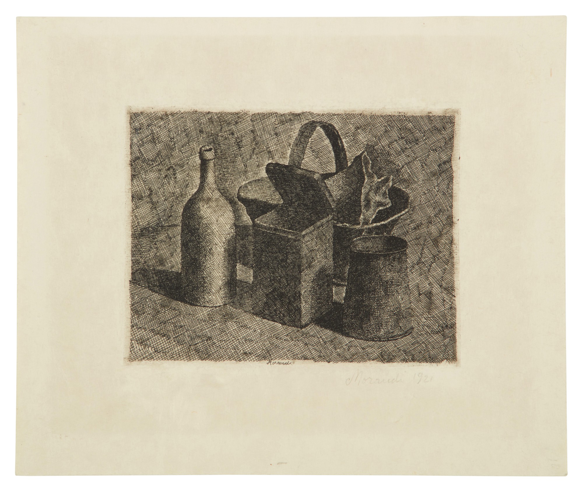 Natura morta con il cestino del pane (Lastra piccola) (Vitali 14)