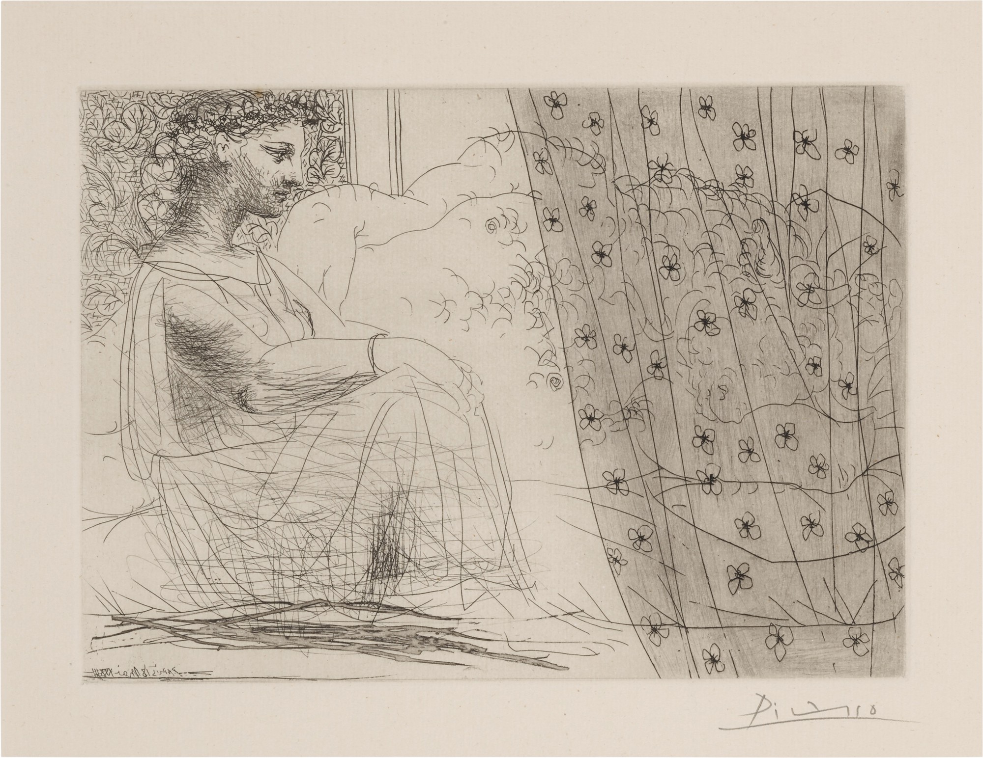 Pablo Picasso — Marie-Thérèse, en vestale, veillant le minotaure endormi (Bloch 193; Baer 352)