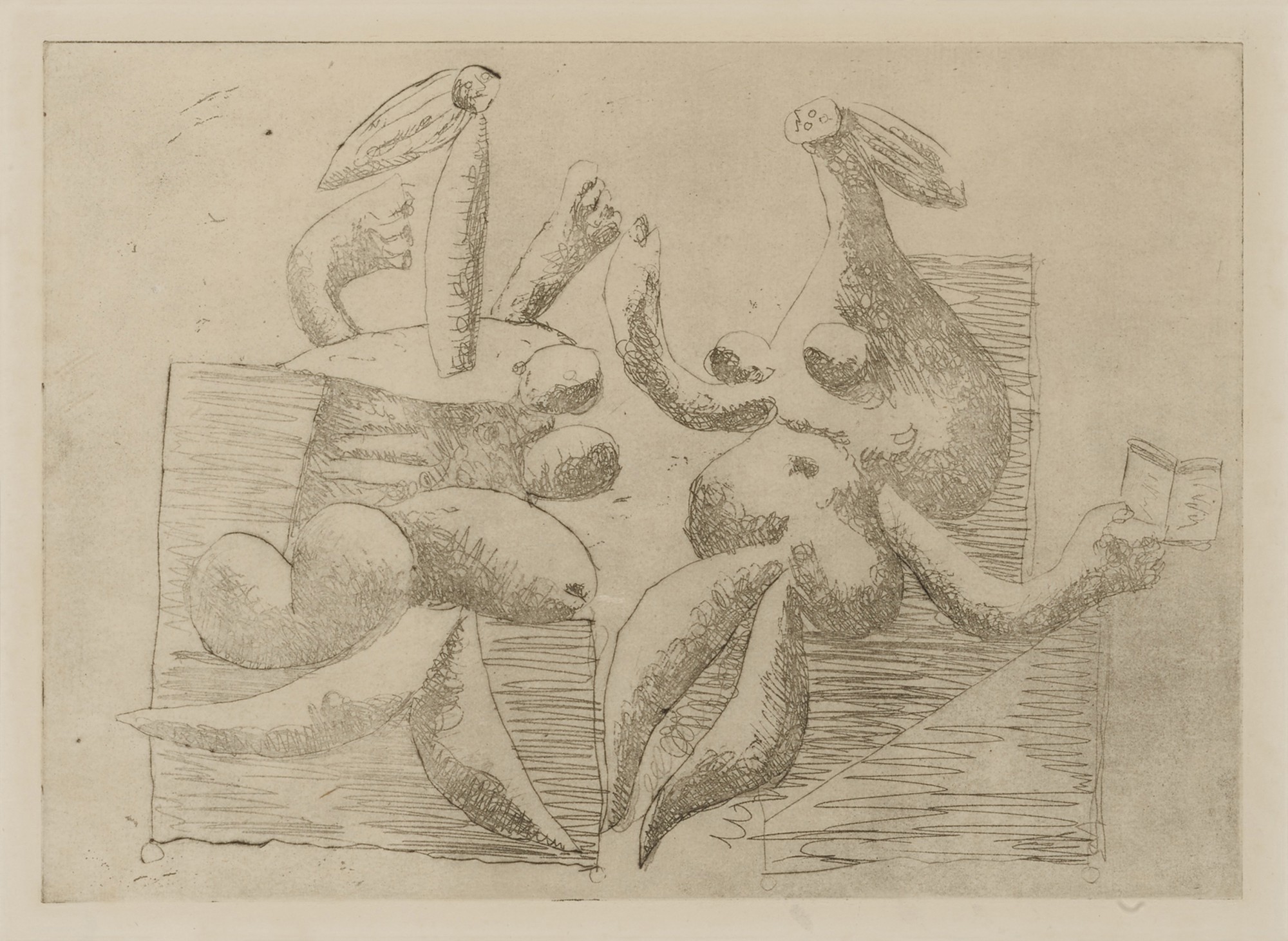 Pablo Picasso — La visite. Deux femmes assises avec un livre (Bloch 251; Baer 289)