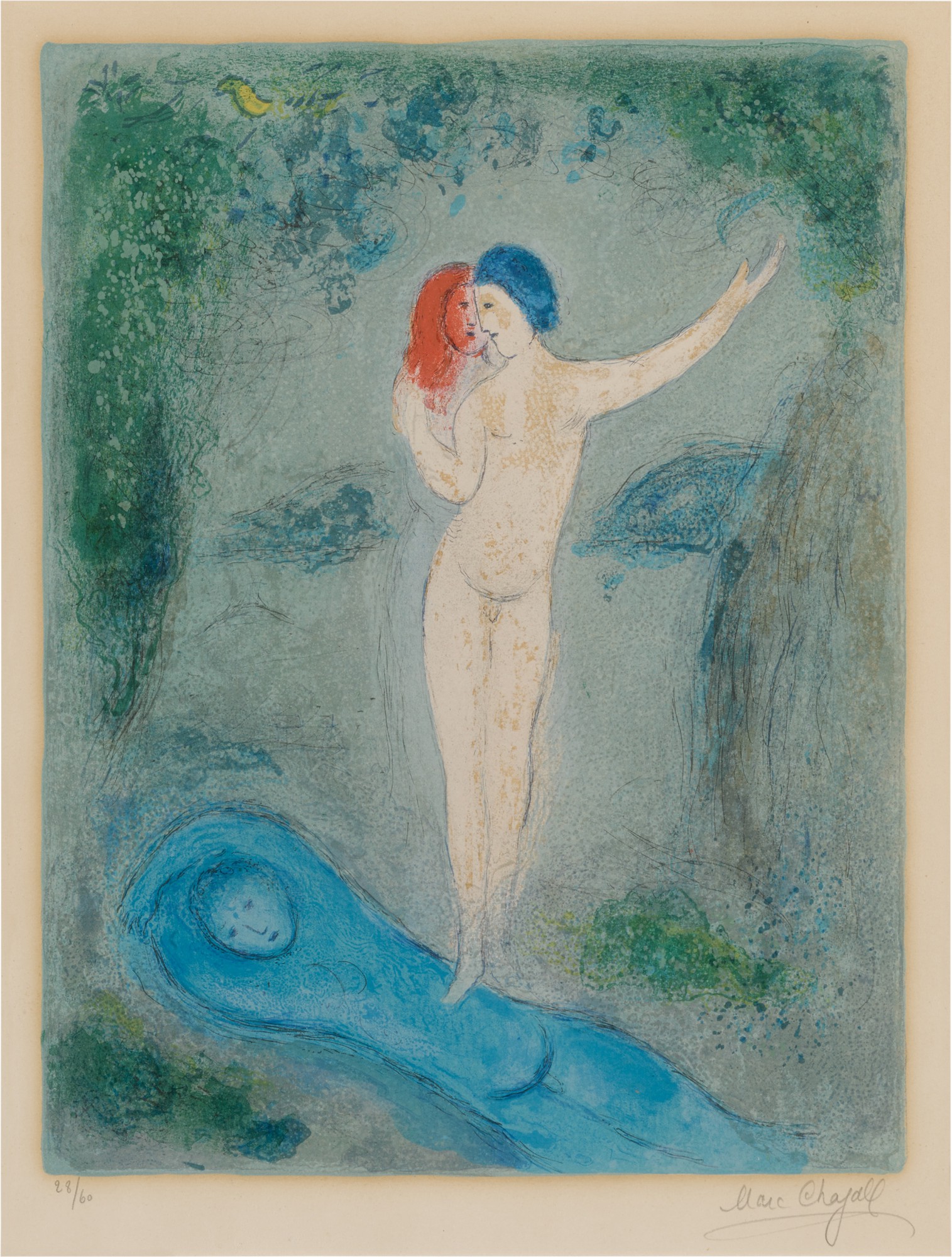Marc Chagall — Chloe's Kiss (Mourlot 316; See Cramer Books 46)