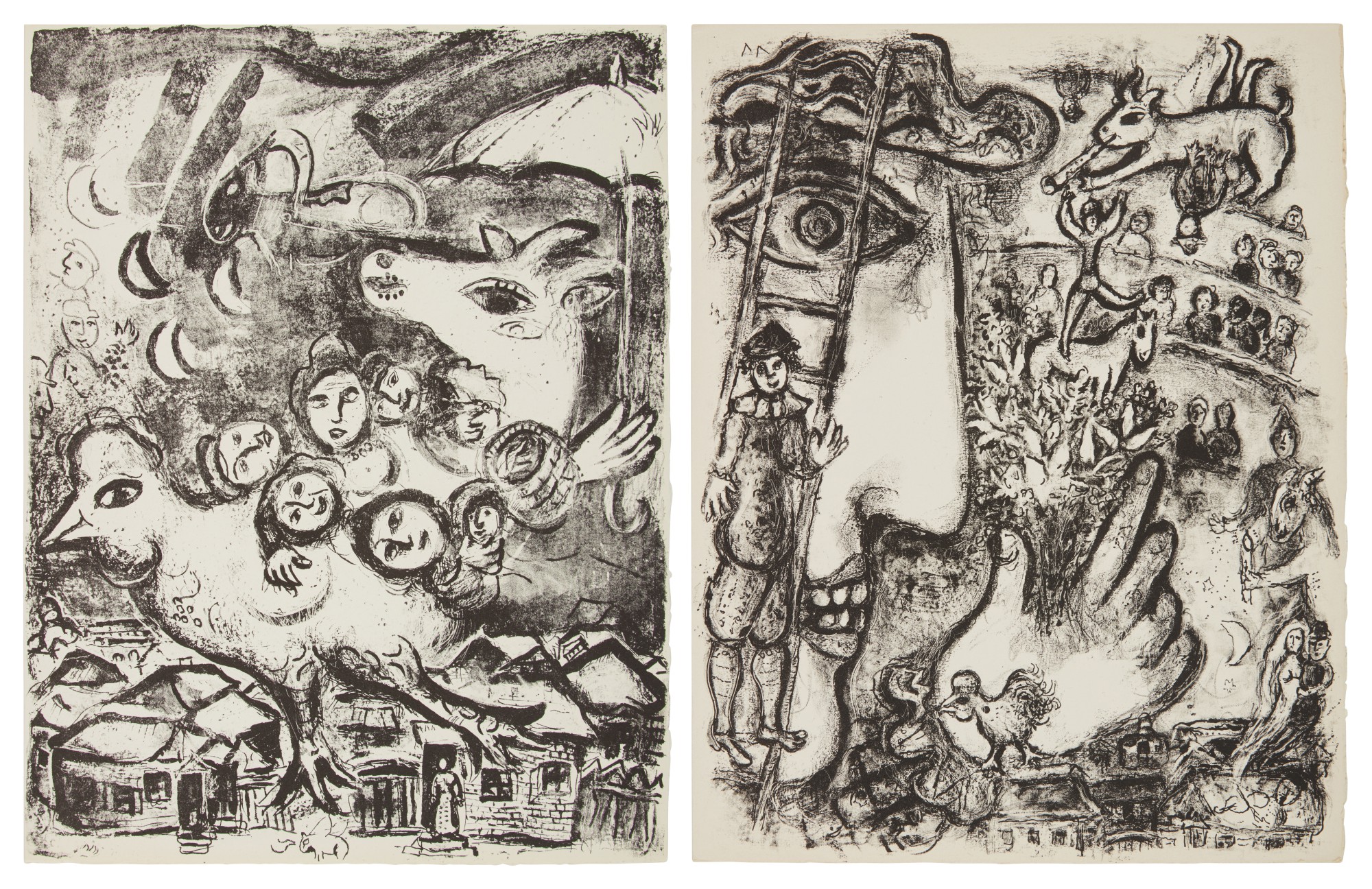 Marc Chagall — The Circus: Two Plates (Mourlot 495 & 503; see Cramer Books 68)
