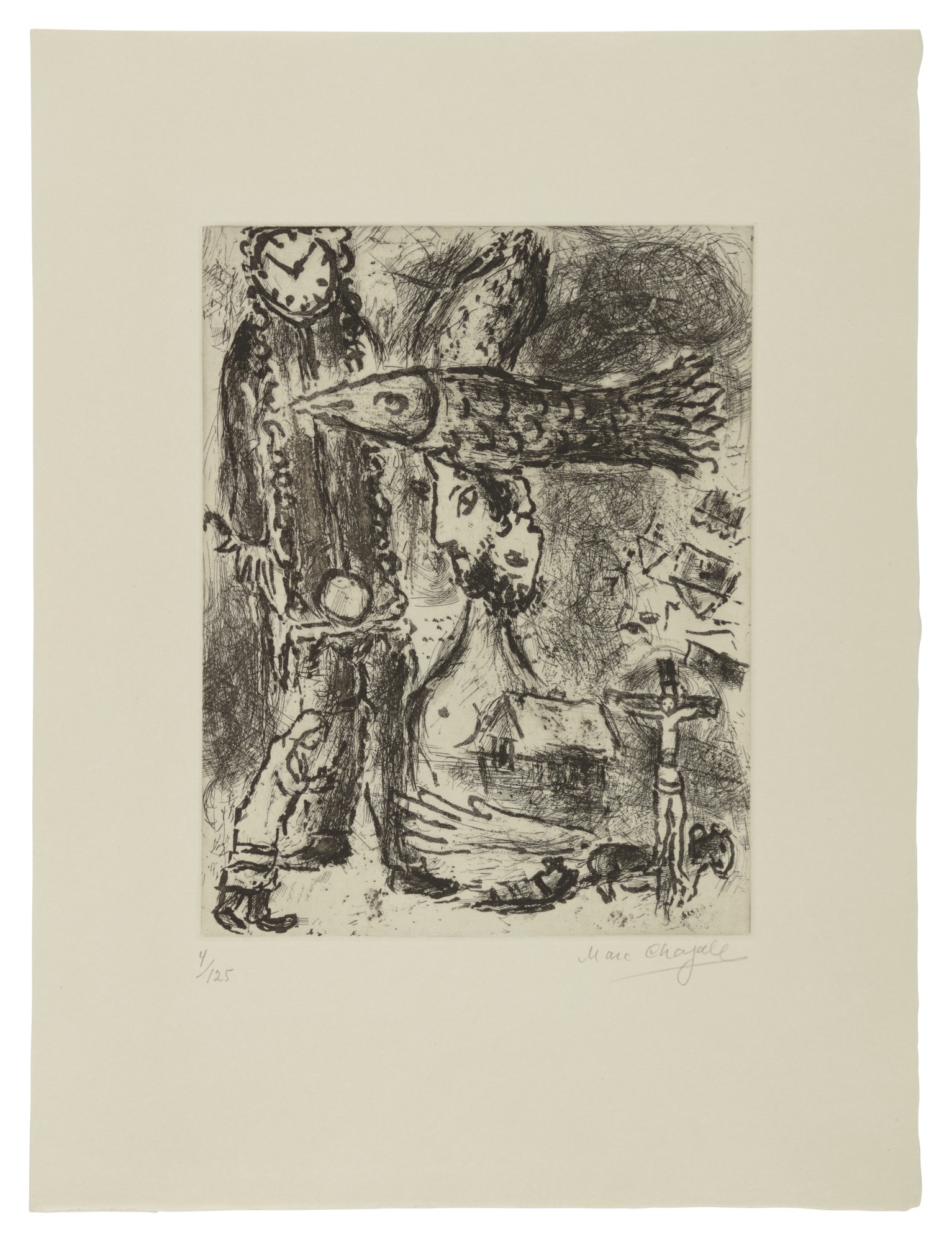 Marc Chagall — Composition à l'horloge (See Cramer Books 86)