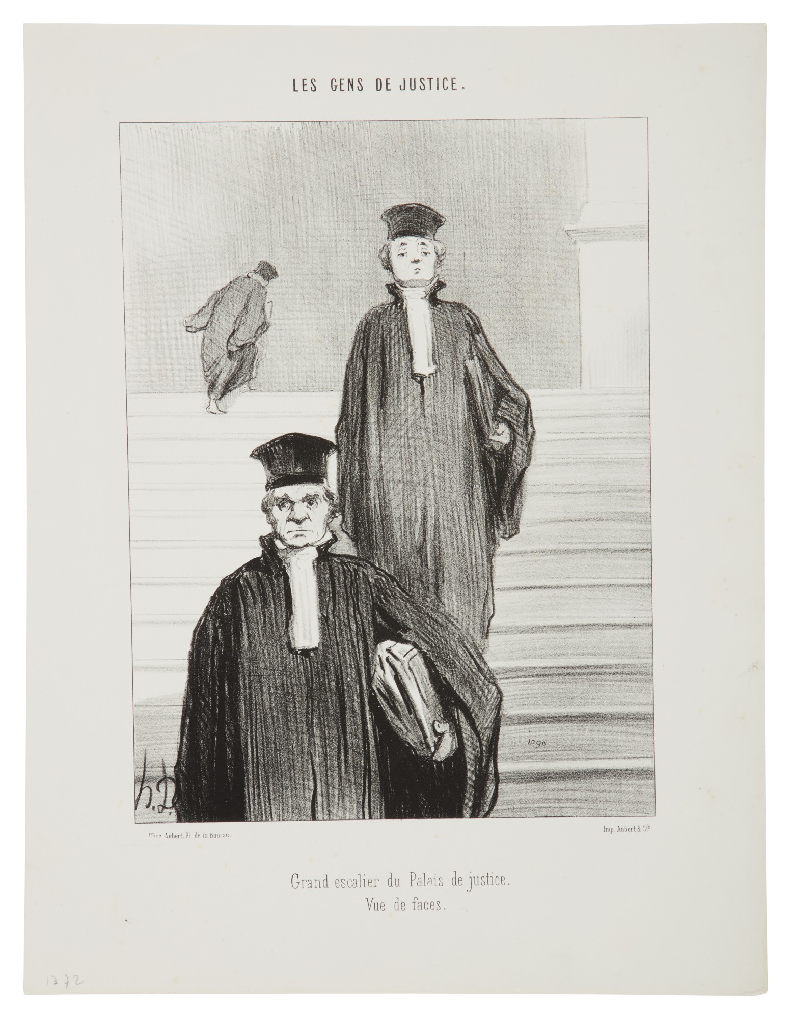 Honoré Daumier — Grand Escalier du Palais de Justice, vue de face (Delteil 1372)
