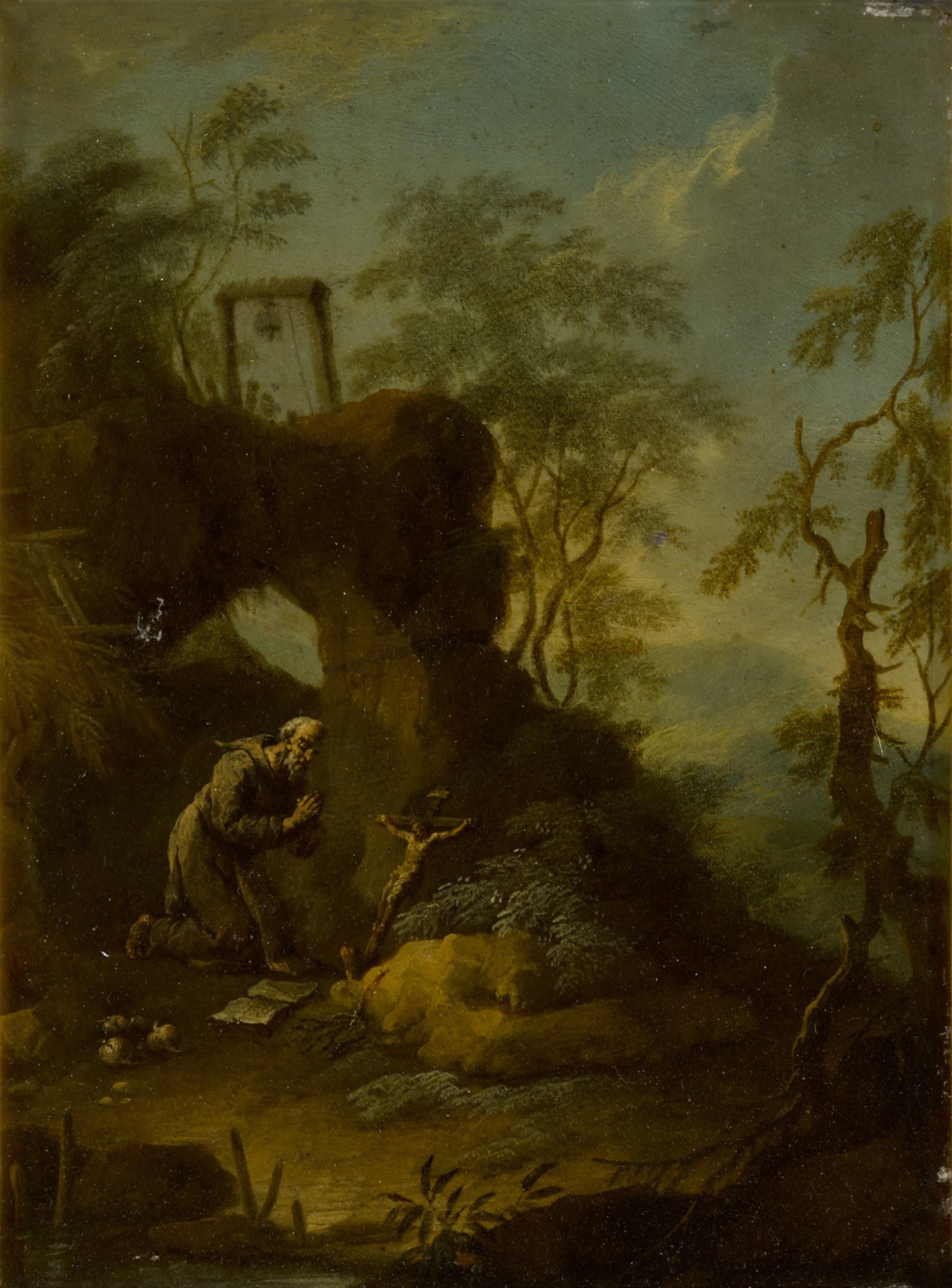 German School, 18th century — A Praying Monk