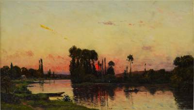 Coucher du soleil sur le rivage