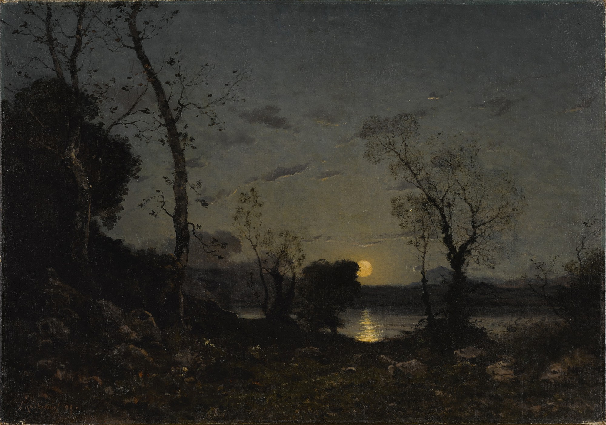 Henri-Joseph Harpignies — Un lac au clair de lune