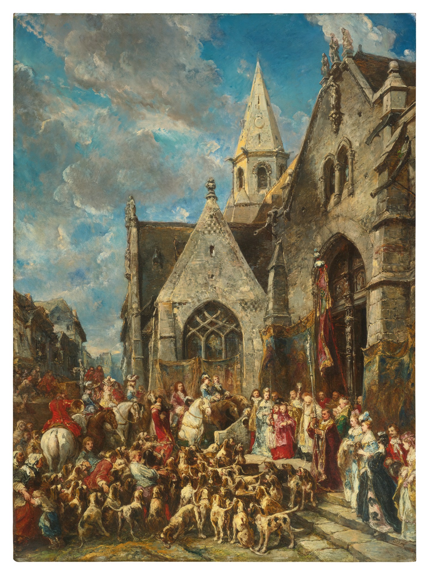 Louis Gabriel Eugène Isabey — St. Hubert's Day (The Blessing of the Hounds)