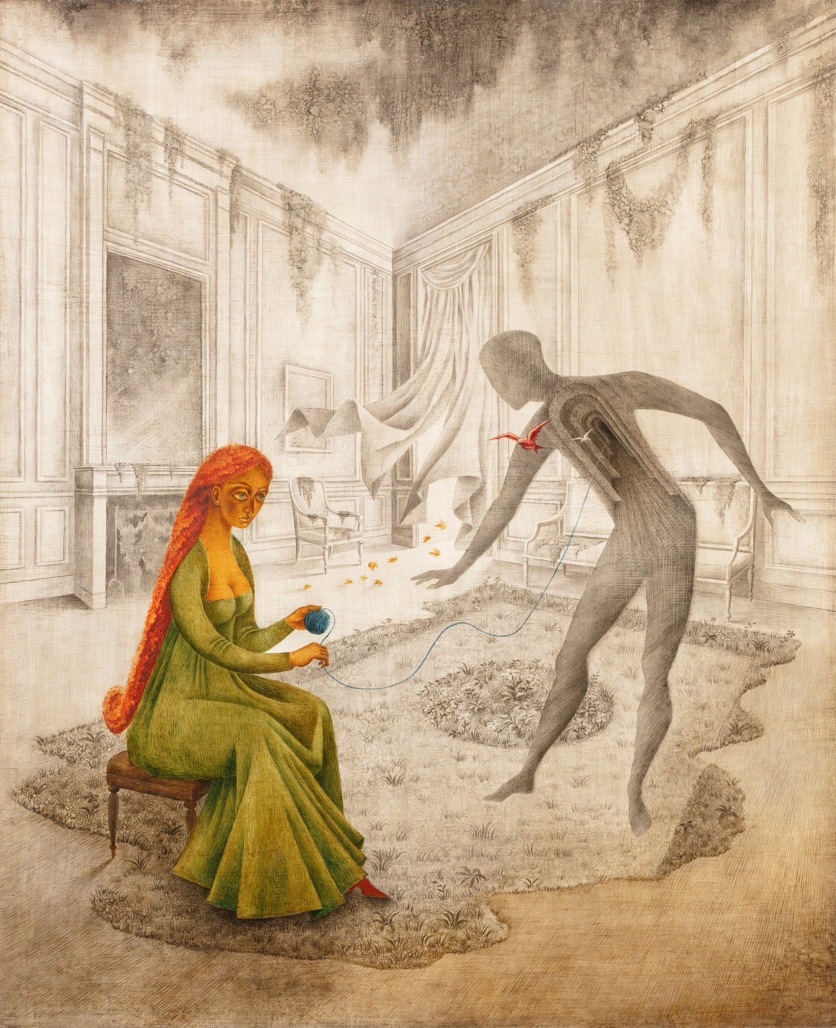Remedios Varo — Les Feuilles mortes (Les heures mortes, El hilo) 