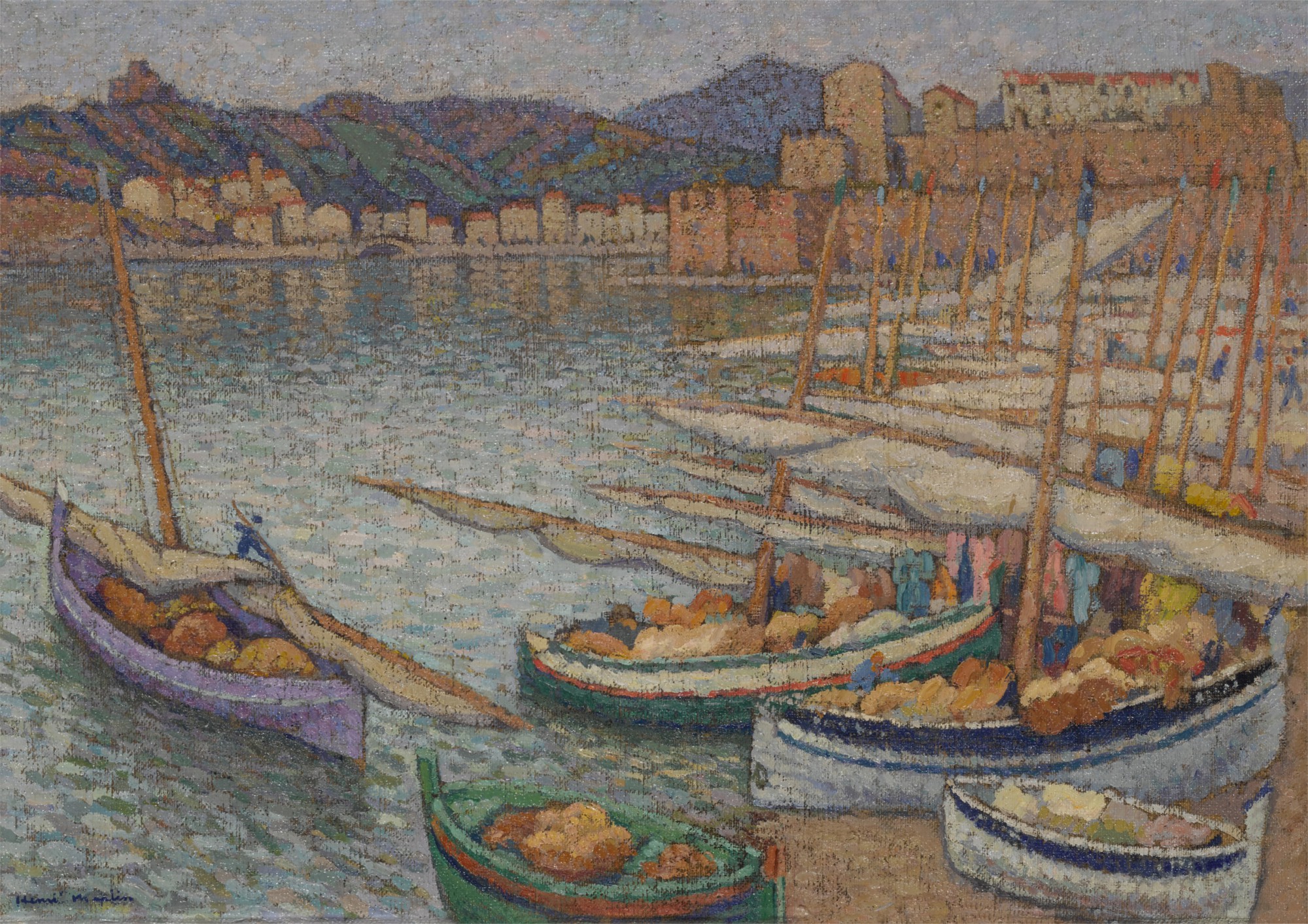 Barques dans le port de Collioure