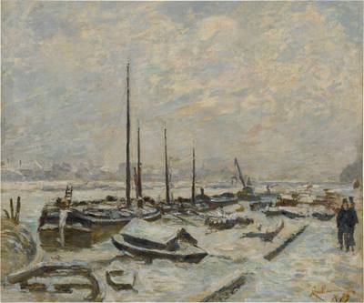 Berges de la seine à Paris, hiver