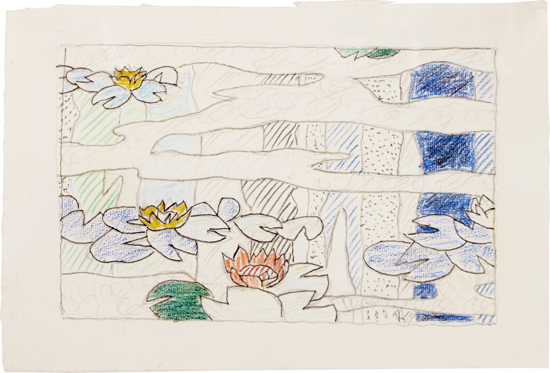Roy Lichtenstein — Water Lily Pond with Reflections (Study)