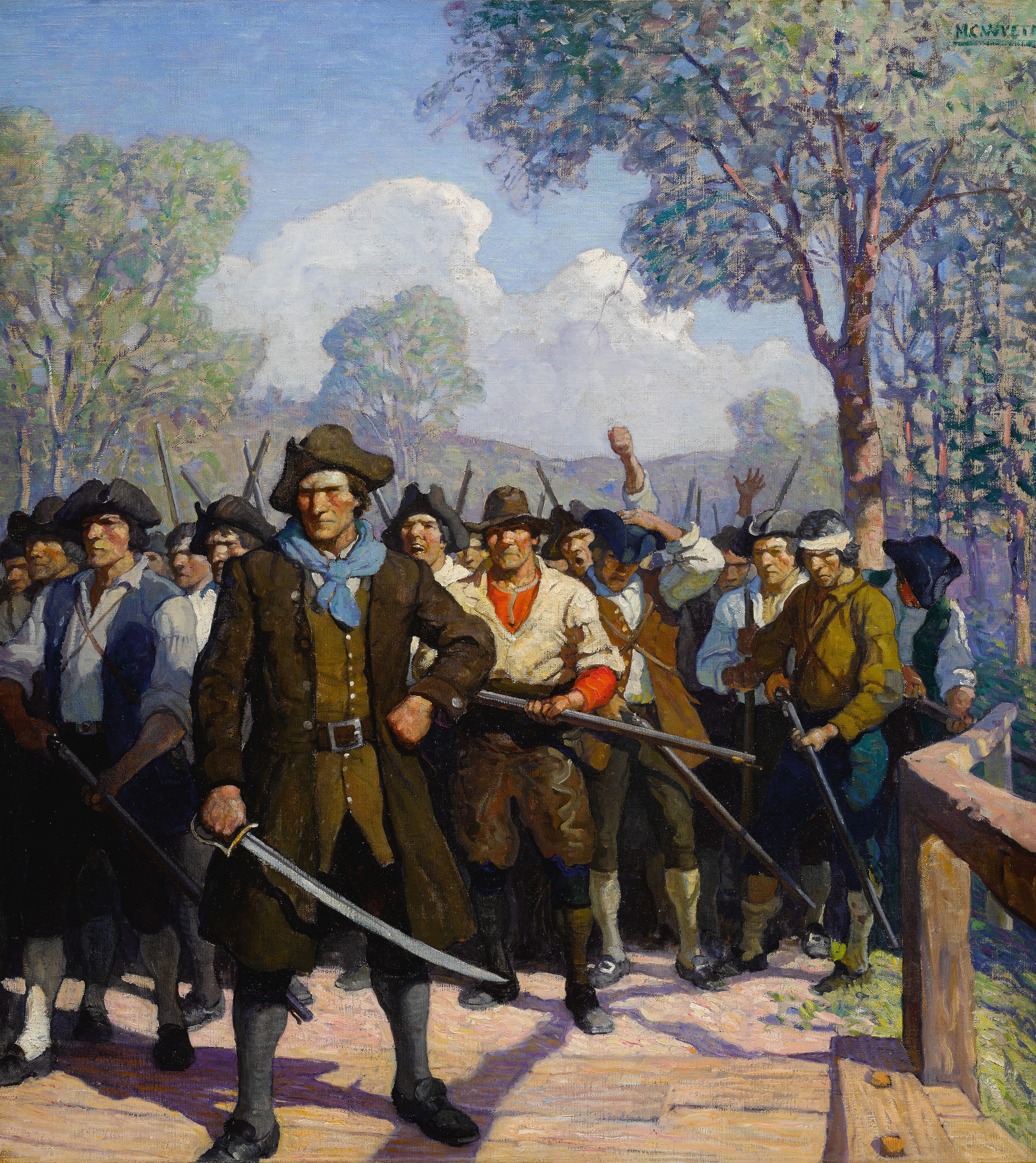 N.C. Wyeth — Independence Day (At Concord Bridge)