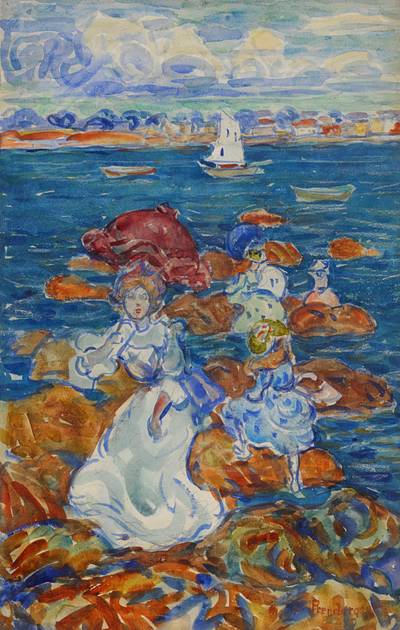 Low Tide (Figures on Rocks)