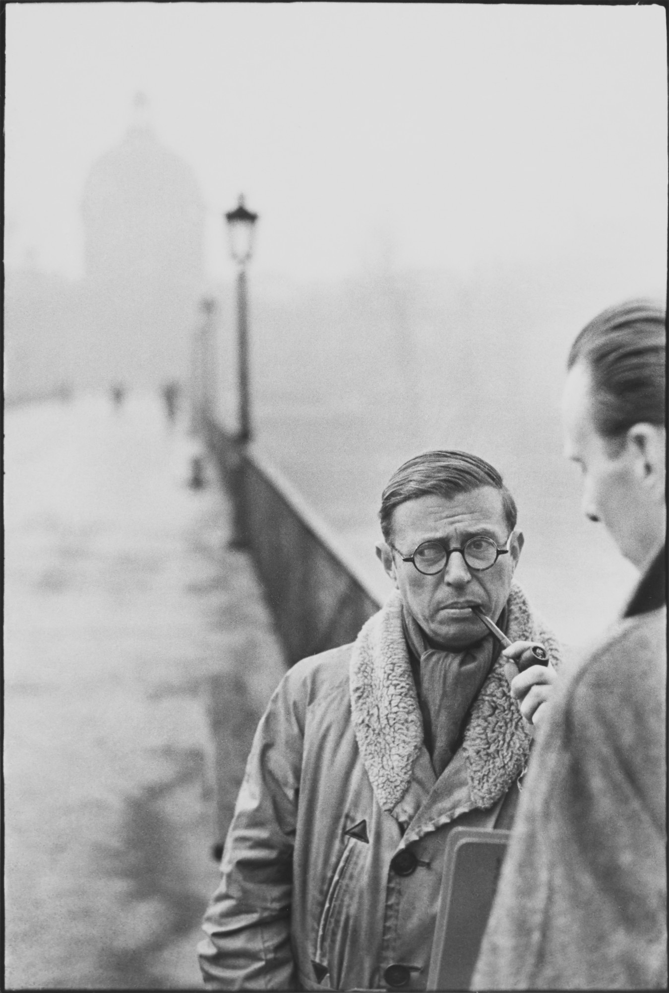 Henri Cartier-Bresson — Jean-Paul Sartre, Pont des Arts, Paris