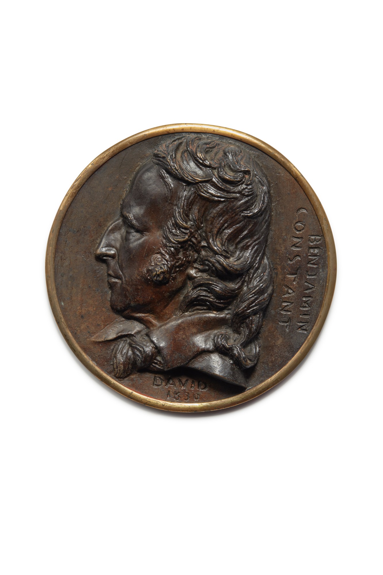 Unknown — Four Portrait Medallions of French writers including Benjamin Constant, François Auguste René de Chateaubriand, Armand Carrel, and Philippe Buonarroti