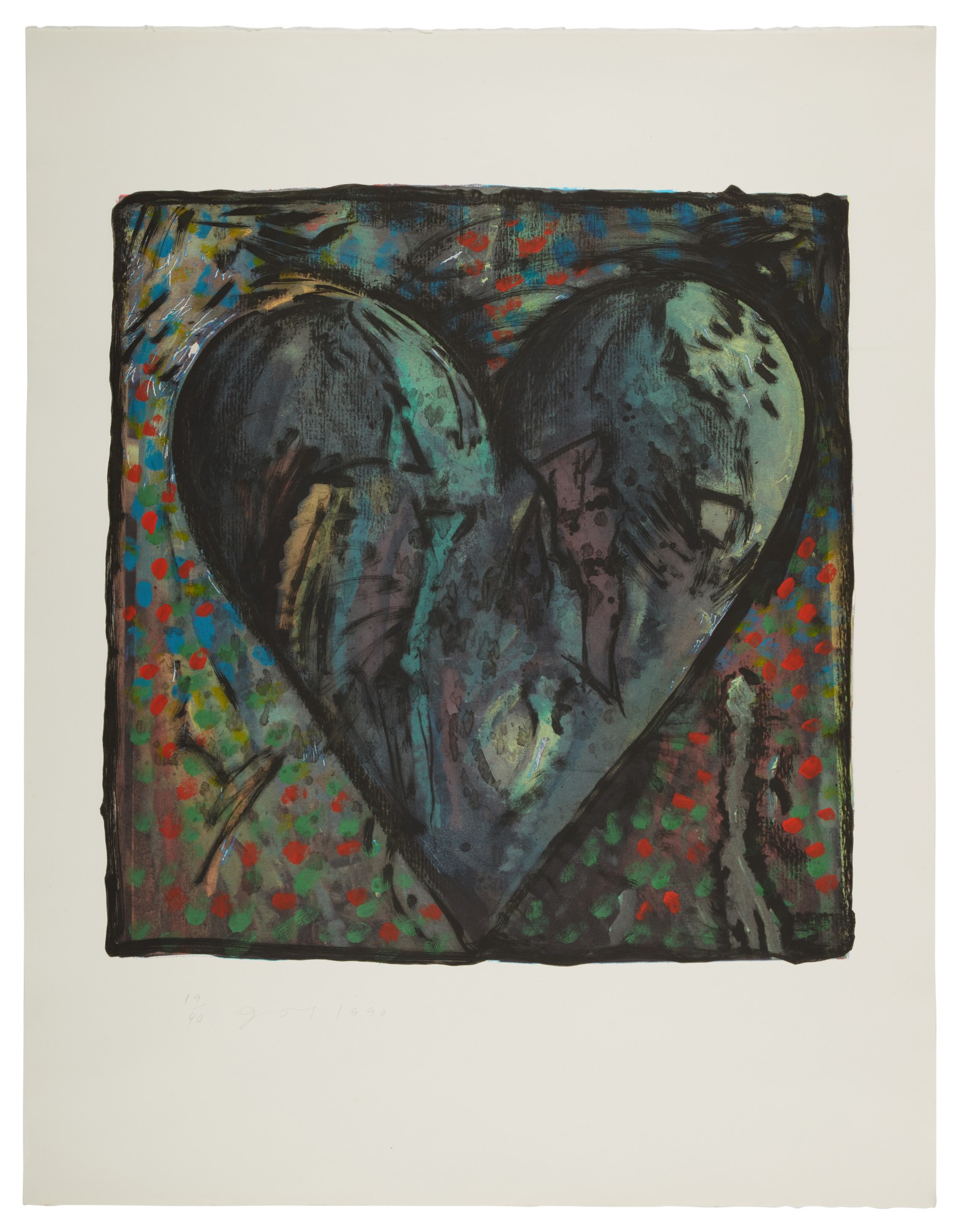 Jim Dine — The Hand-Colored Viennese Hearts VI (Carpenter 34.6)