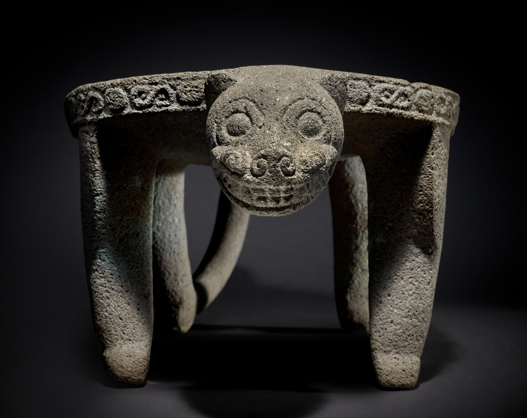 Hidden Harmony: An Exquisite Private Collection — Costa Rican Stone Jaguar Metate, Atlantic Watershed Region Period VI, circa AD 1000 - 1500