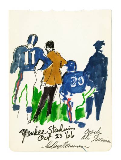 Giants Coach, Allie Sherman at Yankee Stadium