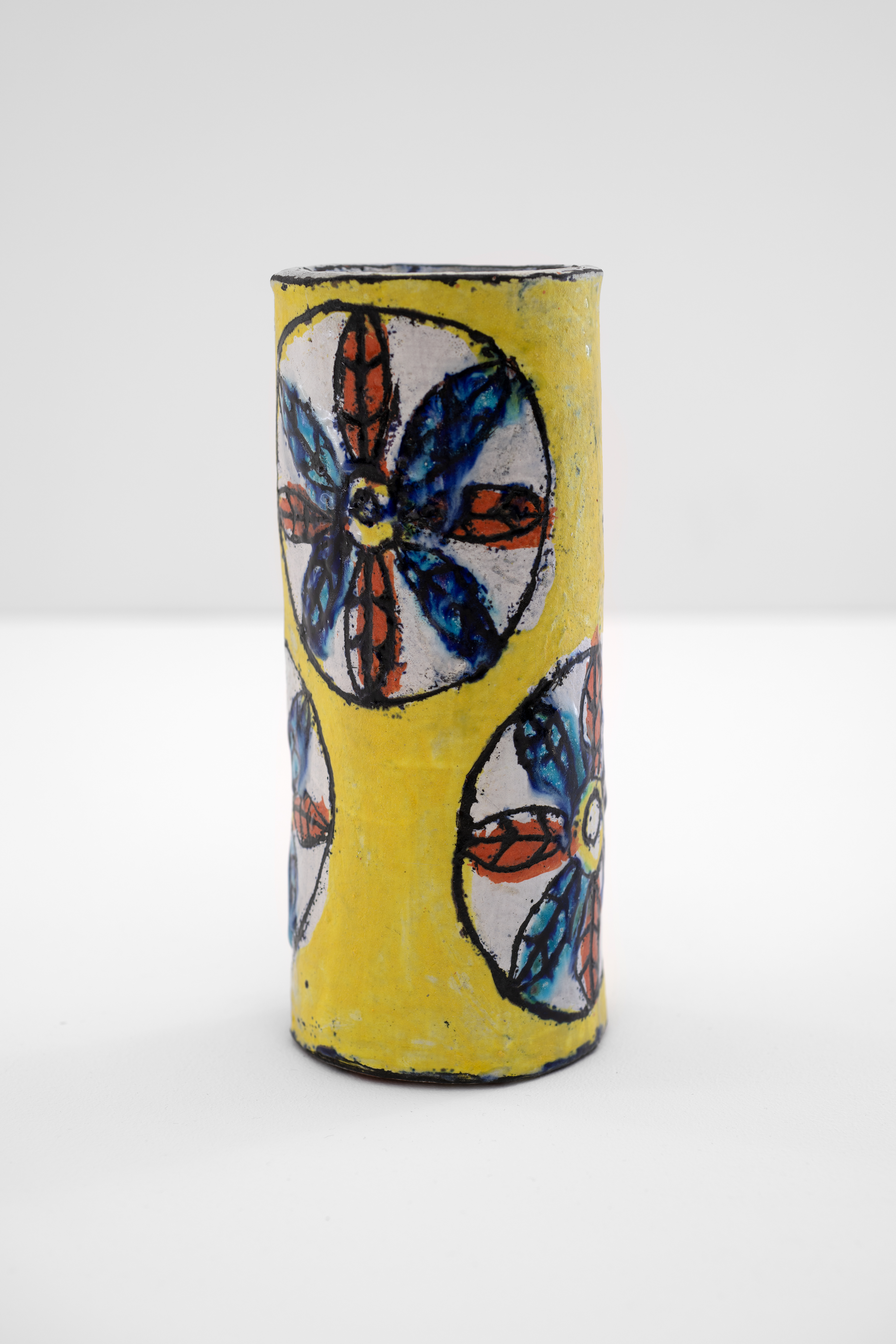 Elisabeth Kley — Cylinder with Egyptian Flowers on Yellow