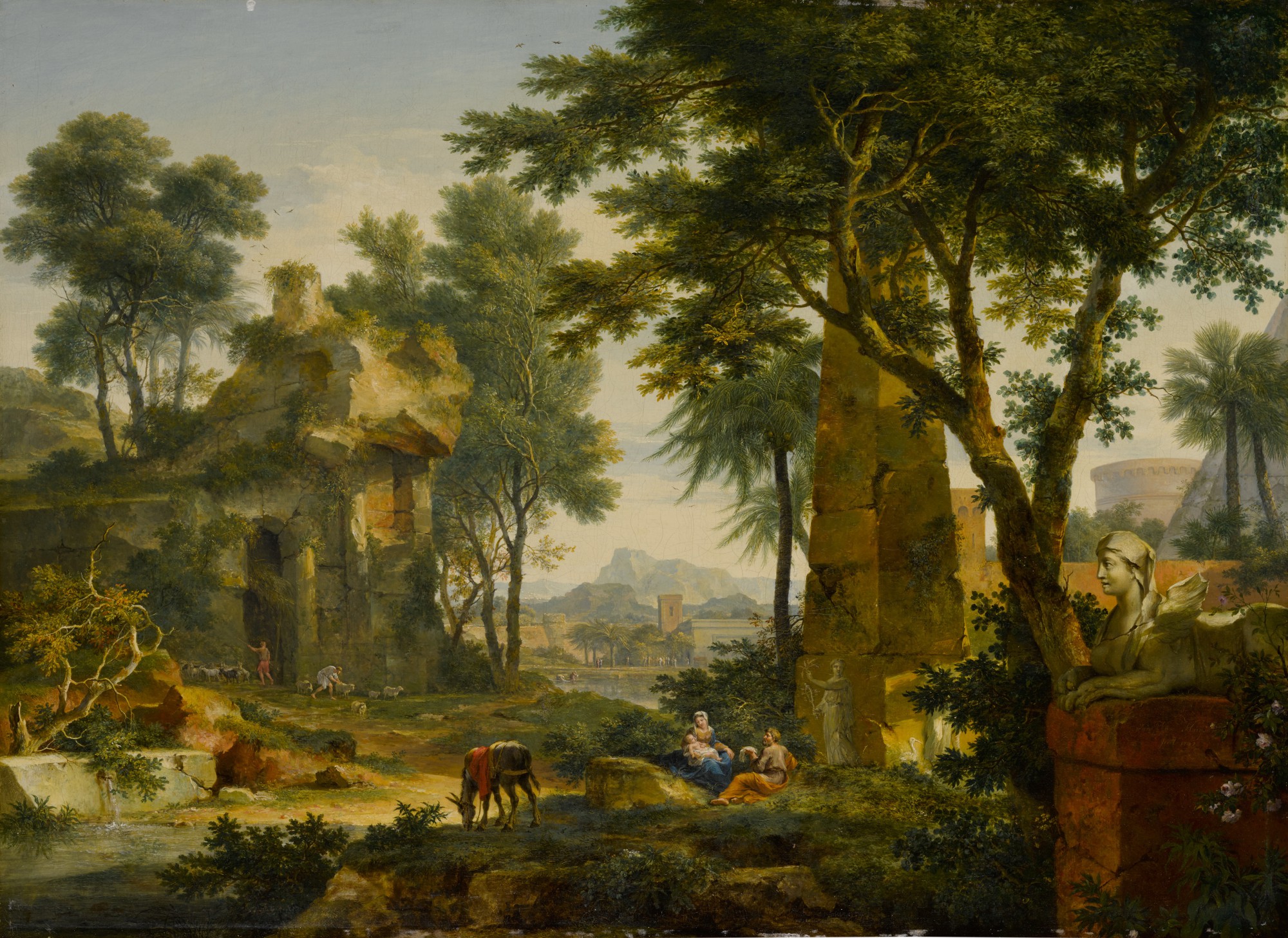 The Holy Family at rest in Egypt