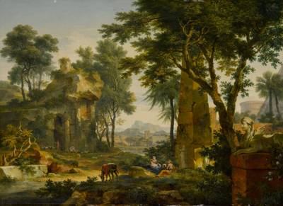 The Holy Family at rest in Egypt