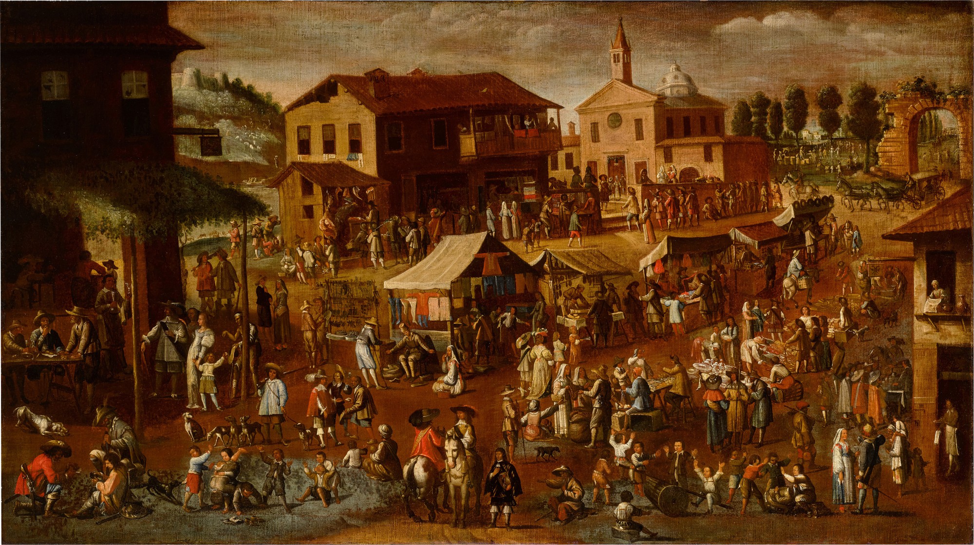 Milanese School, last quarter of the 17th century — The “Fiera del Perdono” at Melegnano