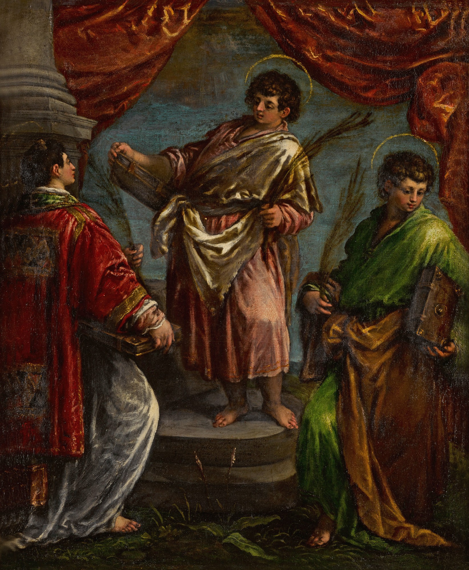 Jacopo da Ponte, called Jacopo Bassano — Three male martyr saints, including Saint Stephen