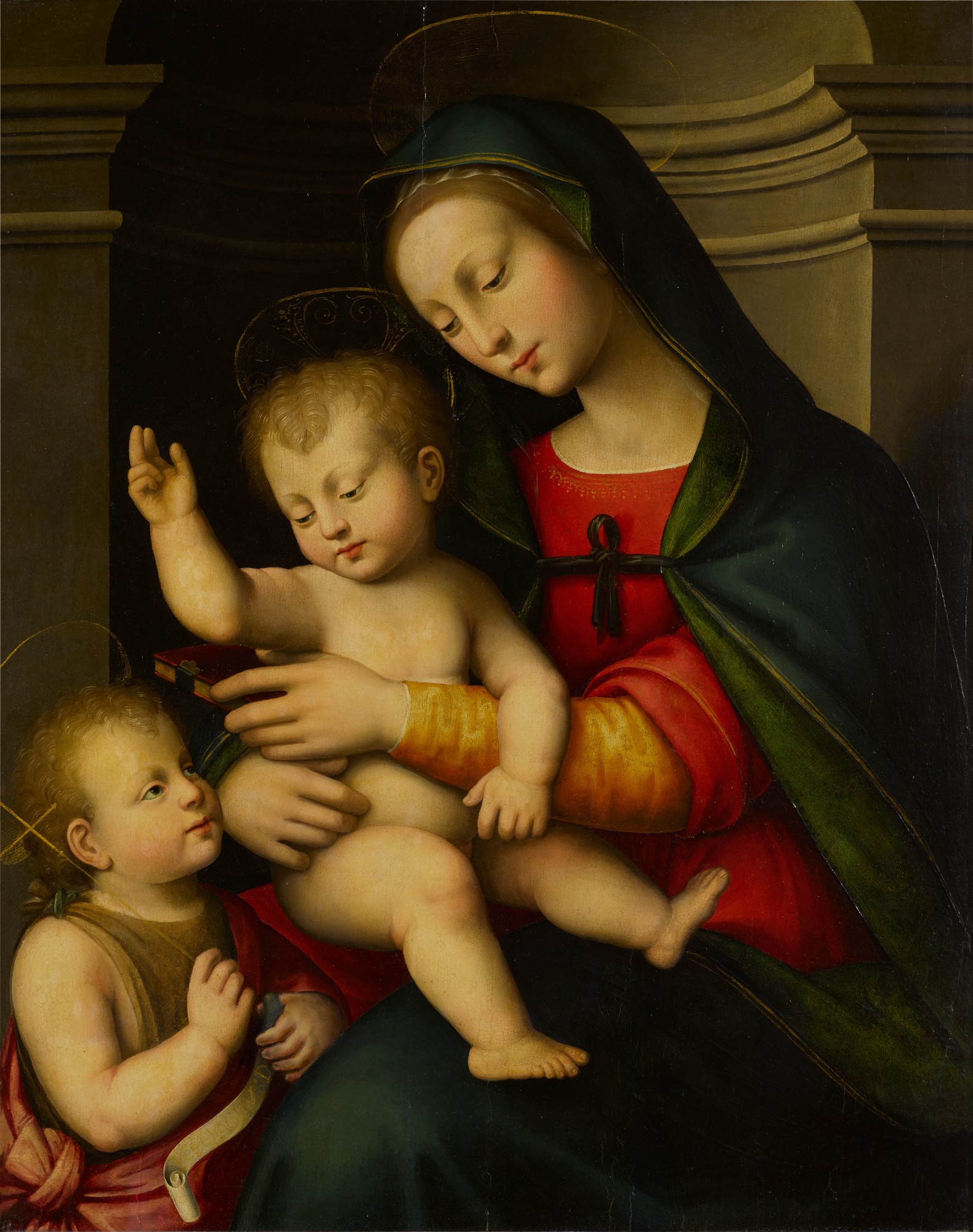 Antonio del Ceraiuolo — The Madonna and Child with the infant Saint John the Baptist