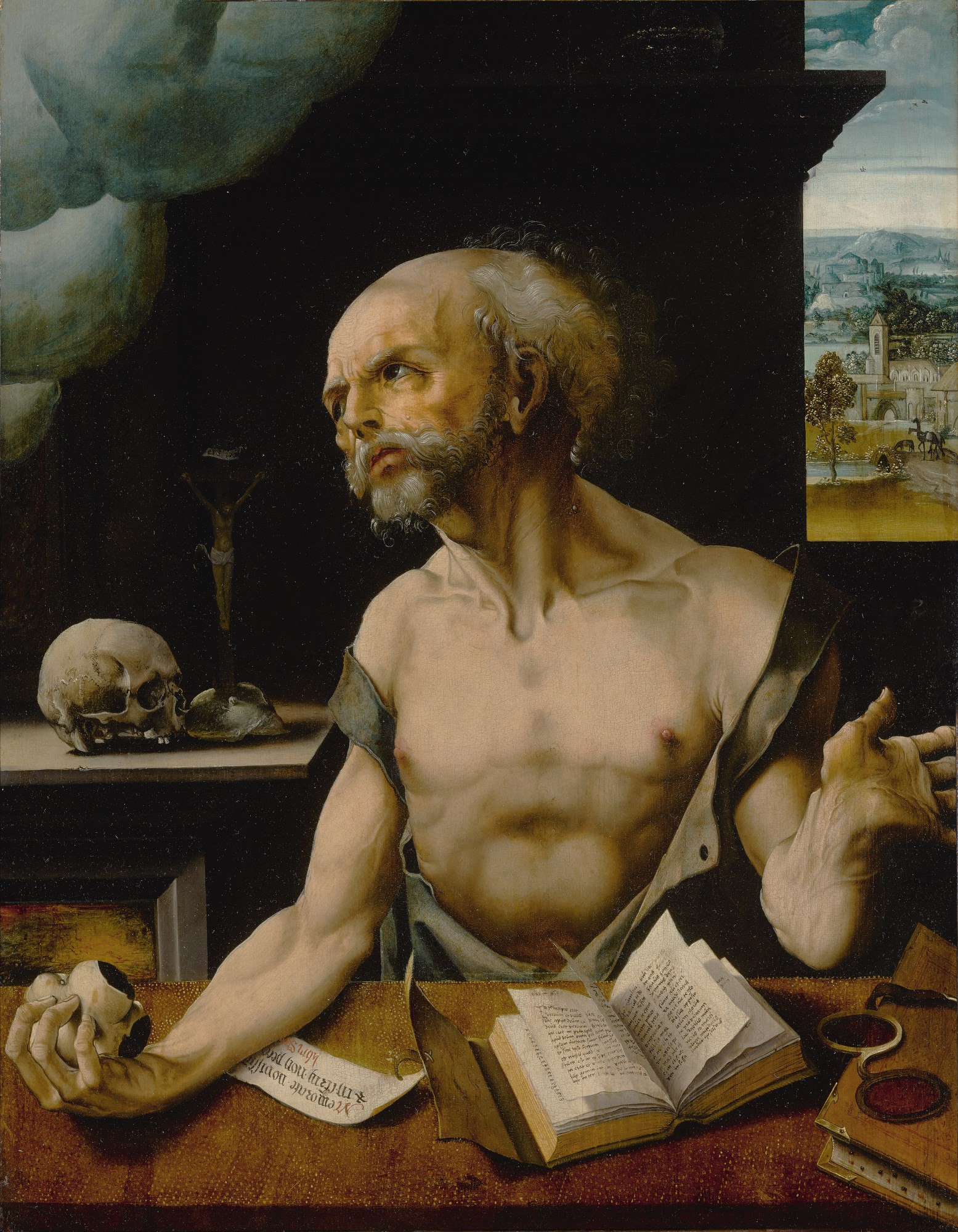 Master of the Lille Adoration — St. Jerome in his study