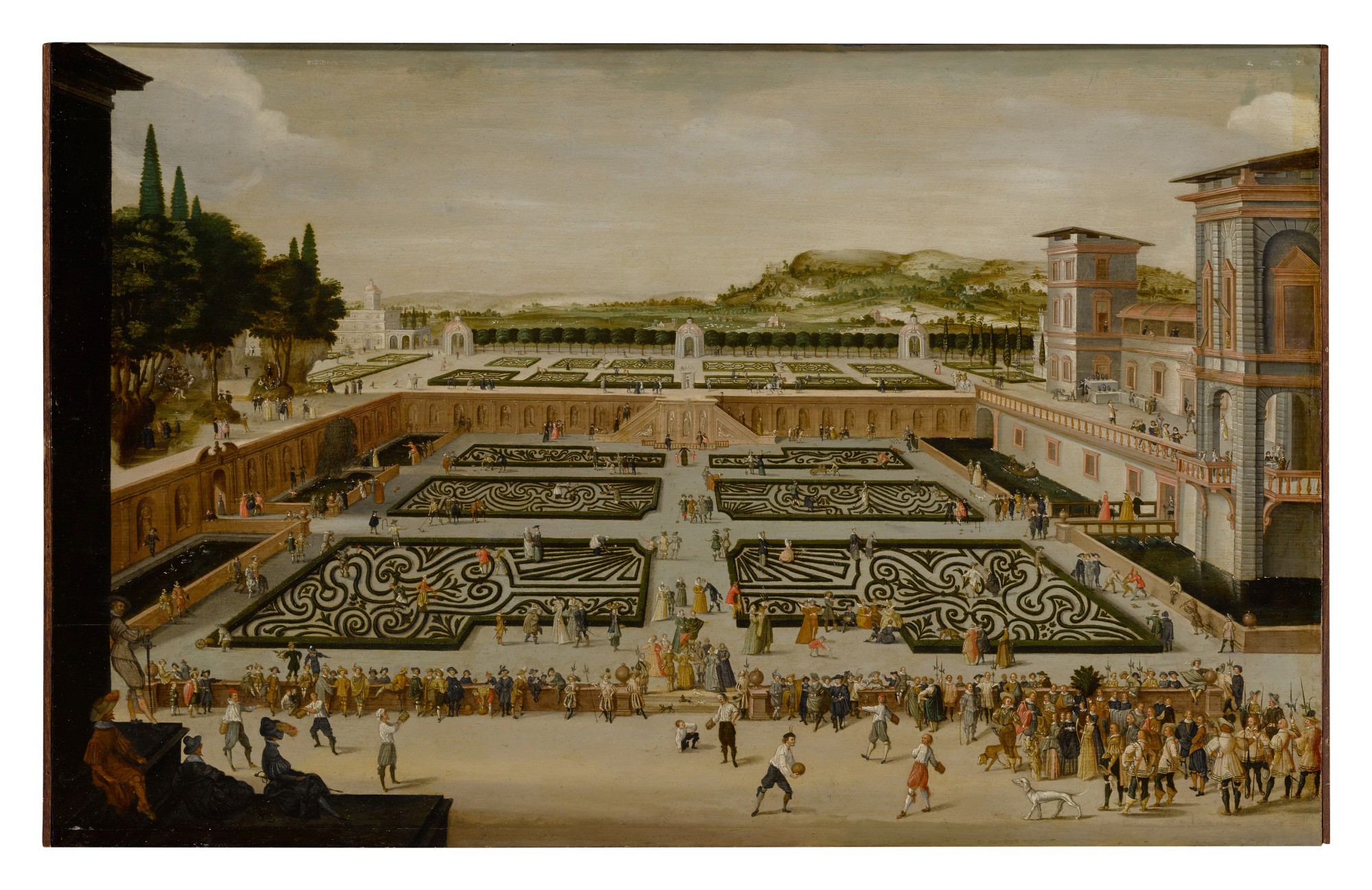 School of Lorraine, 17th Century — A view of the gardens of the Ducal Palace of Nancy
