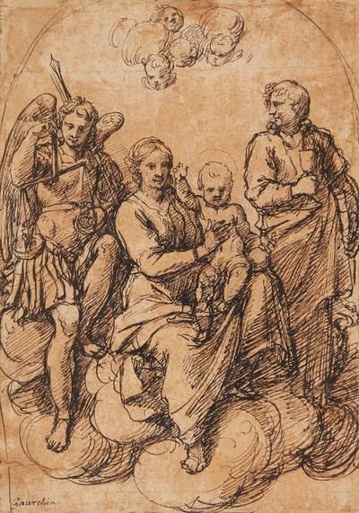 The Madonna and Child with Saints Michael and Barbara