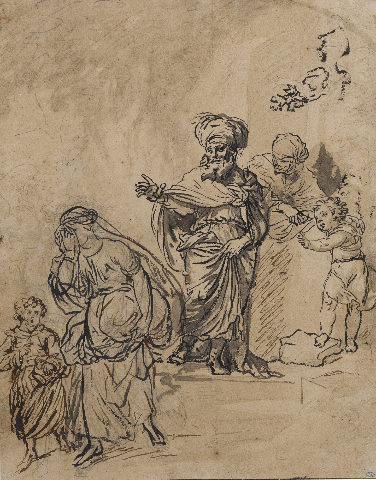 Recto: Hagar and Ismael Verso: Figure studies