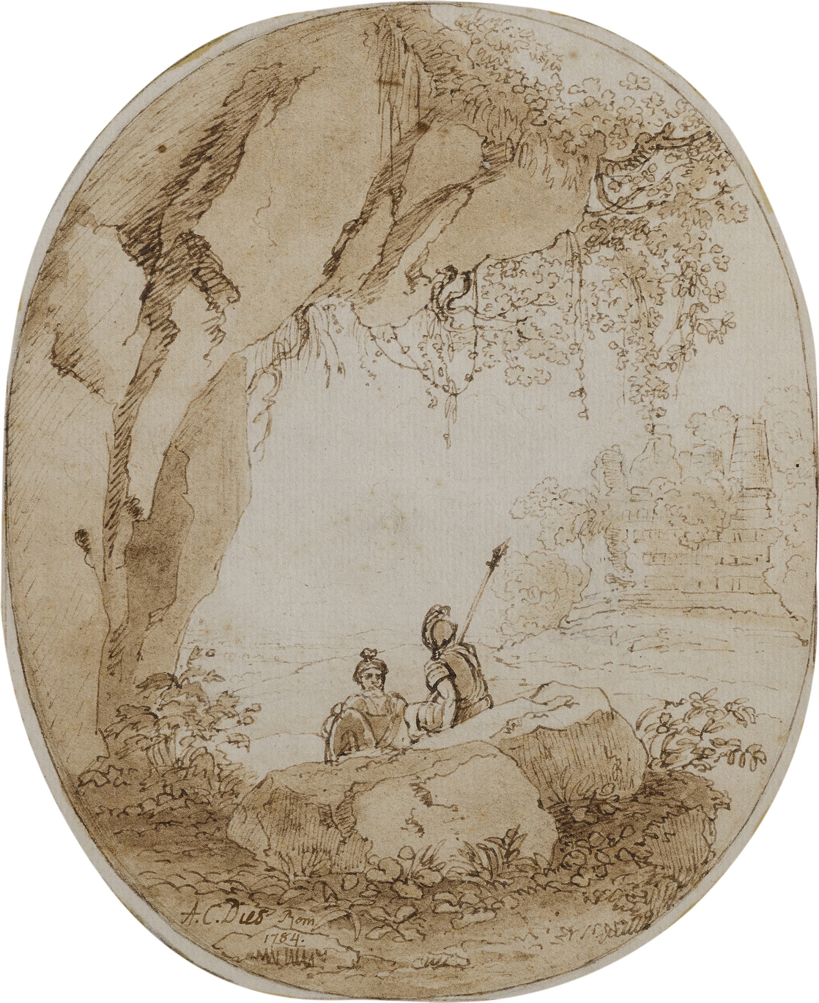 Albert Christophe Dies — Two soldiers resting in a rocky landscape