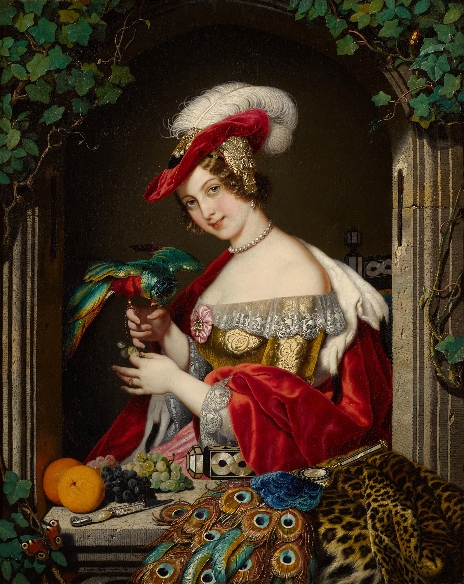 Charles Christian Nahl — Lady with a Parrot