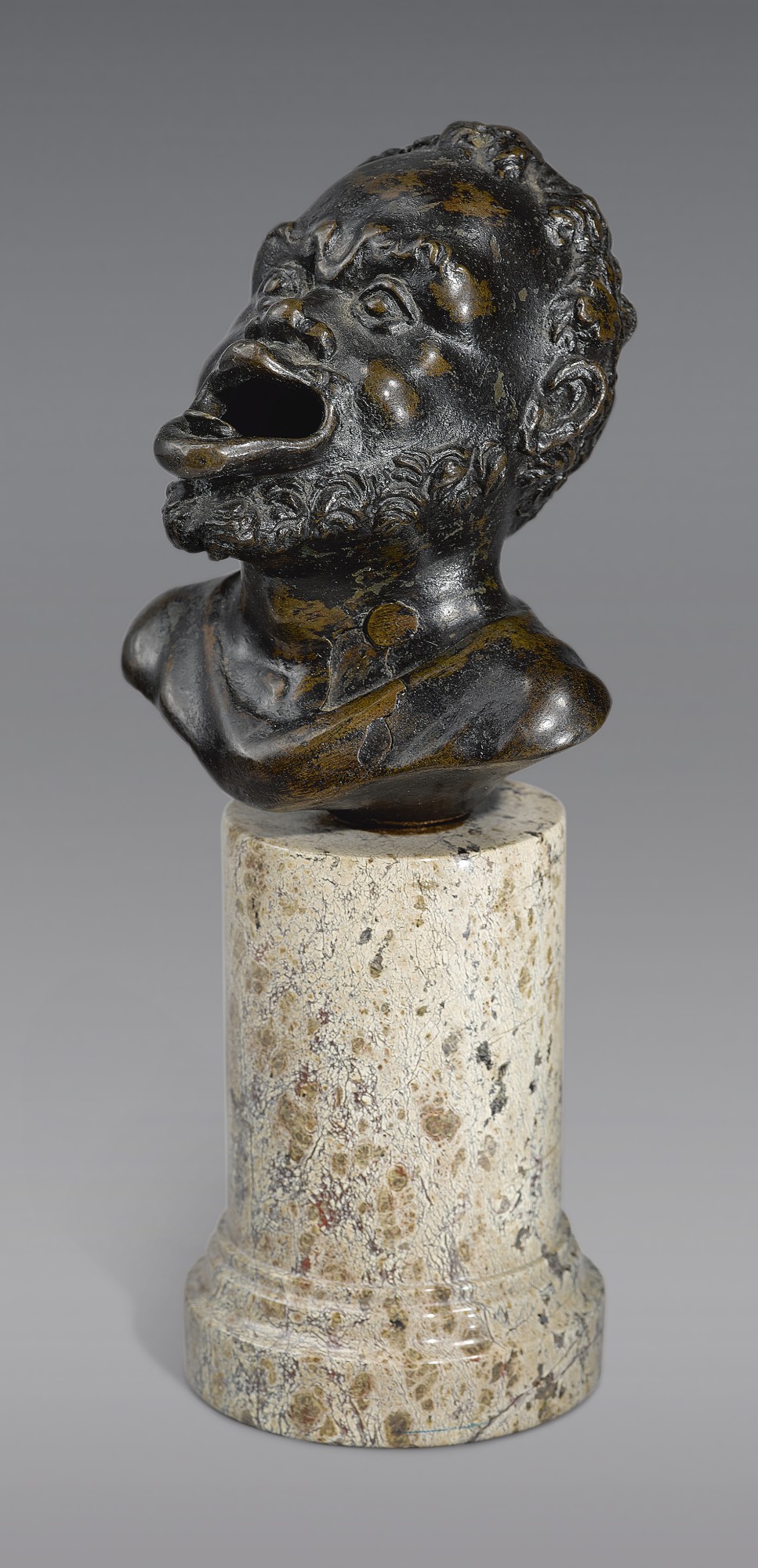 Manner of Andrea Briosco, called Riccio (circa 1470 – 1532) — Oil Lamp in the Form of a Satyr's Head