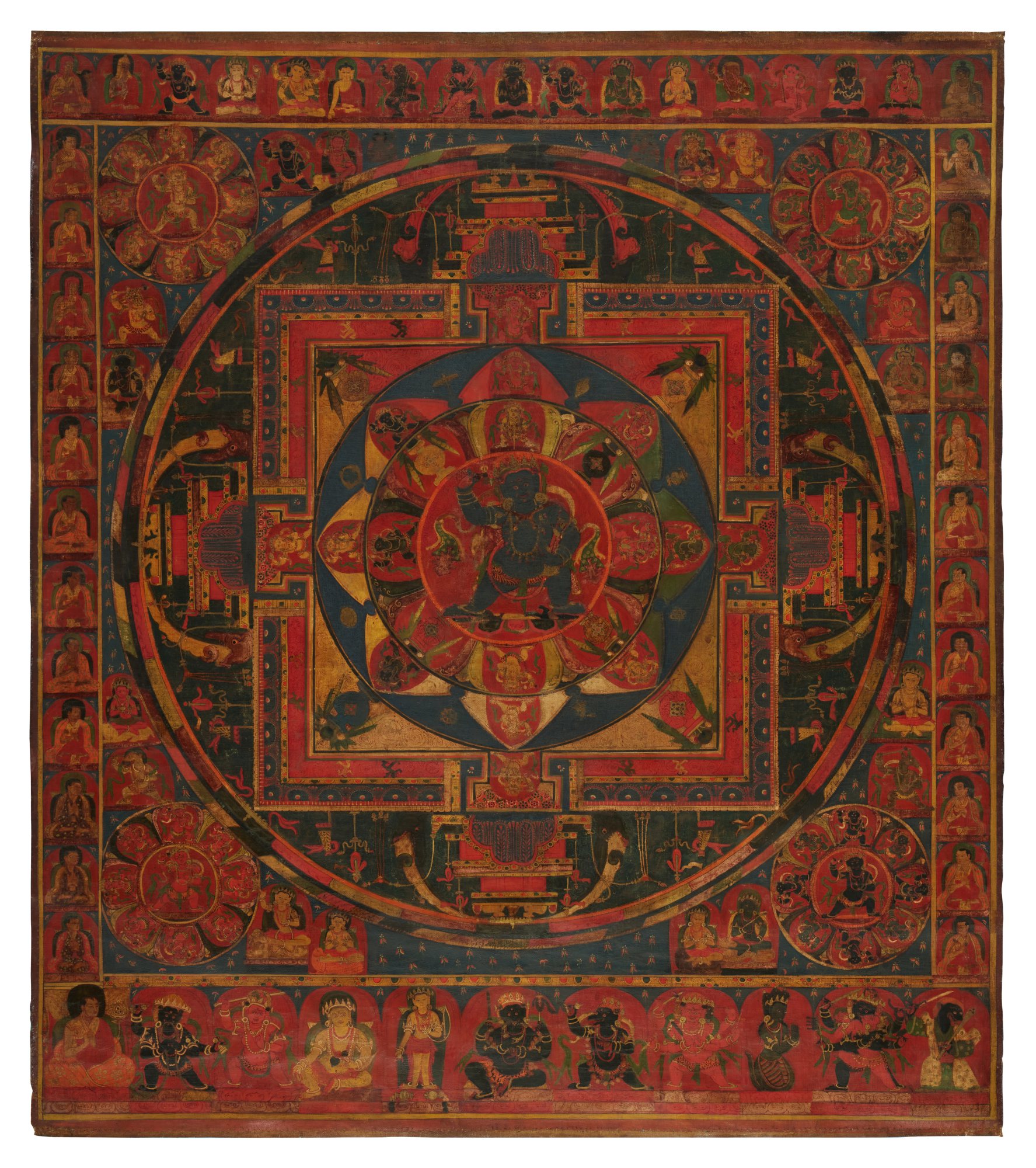 A thangka depicting a mandala of Vajravidarana — 藏中 十四世紀 摧破金剛佛母曼荼羅唐卡