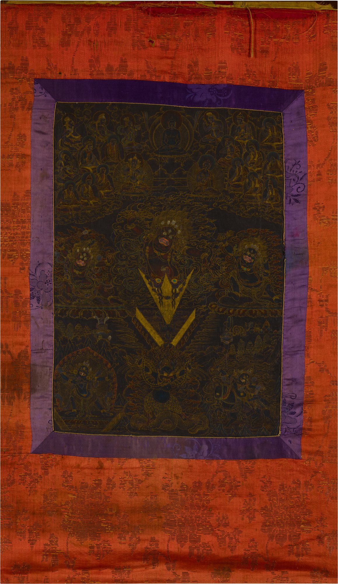 A thangka of Padmasambhava in the form of Guru Dragpur — 西藏 約十八世紀 忿怒蓮師唐卡