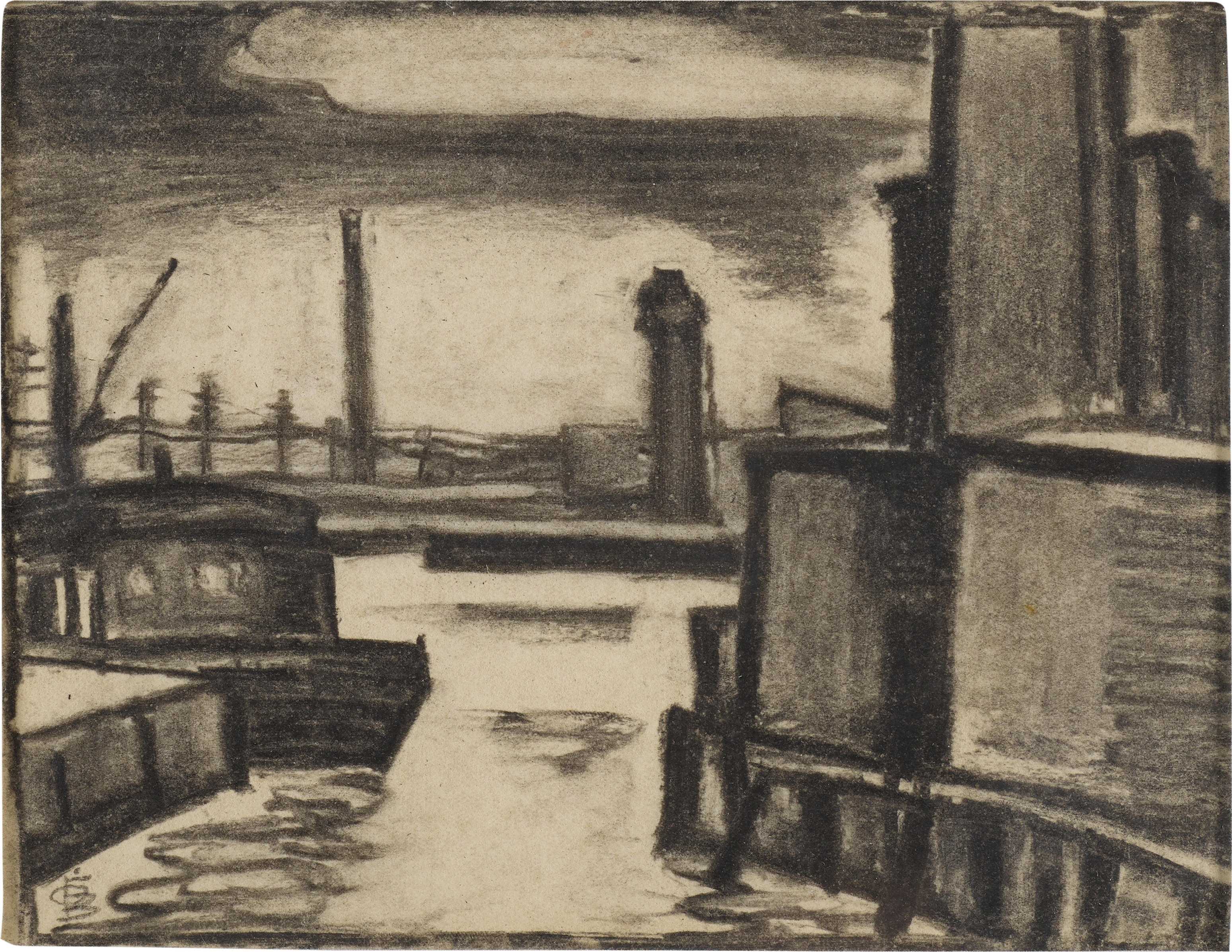 Sketch for "Port of Elizabeth, New Jersey"