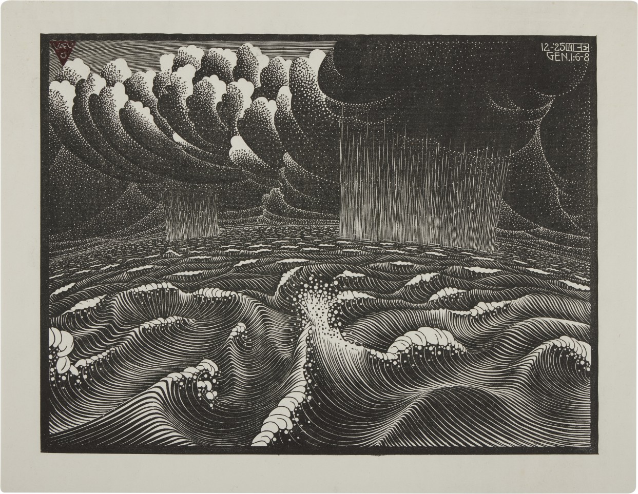 M. C. Escher — The Second Day of the Creation (The Division of the Waters) (Bool 105)