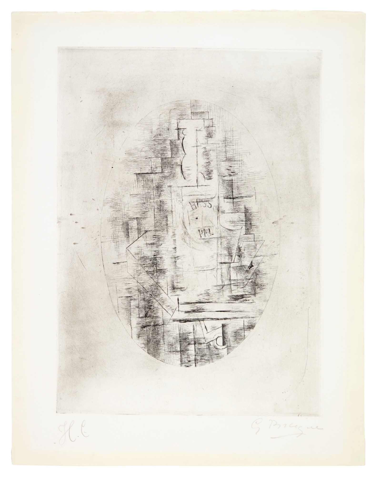 Georges Braque — Pal (Bouteille de Bass et verre sur un table) (Vallier 9)