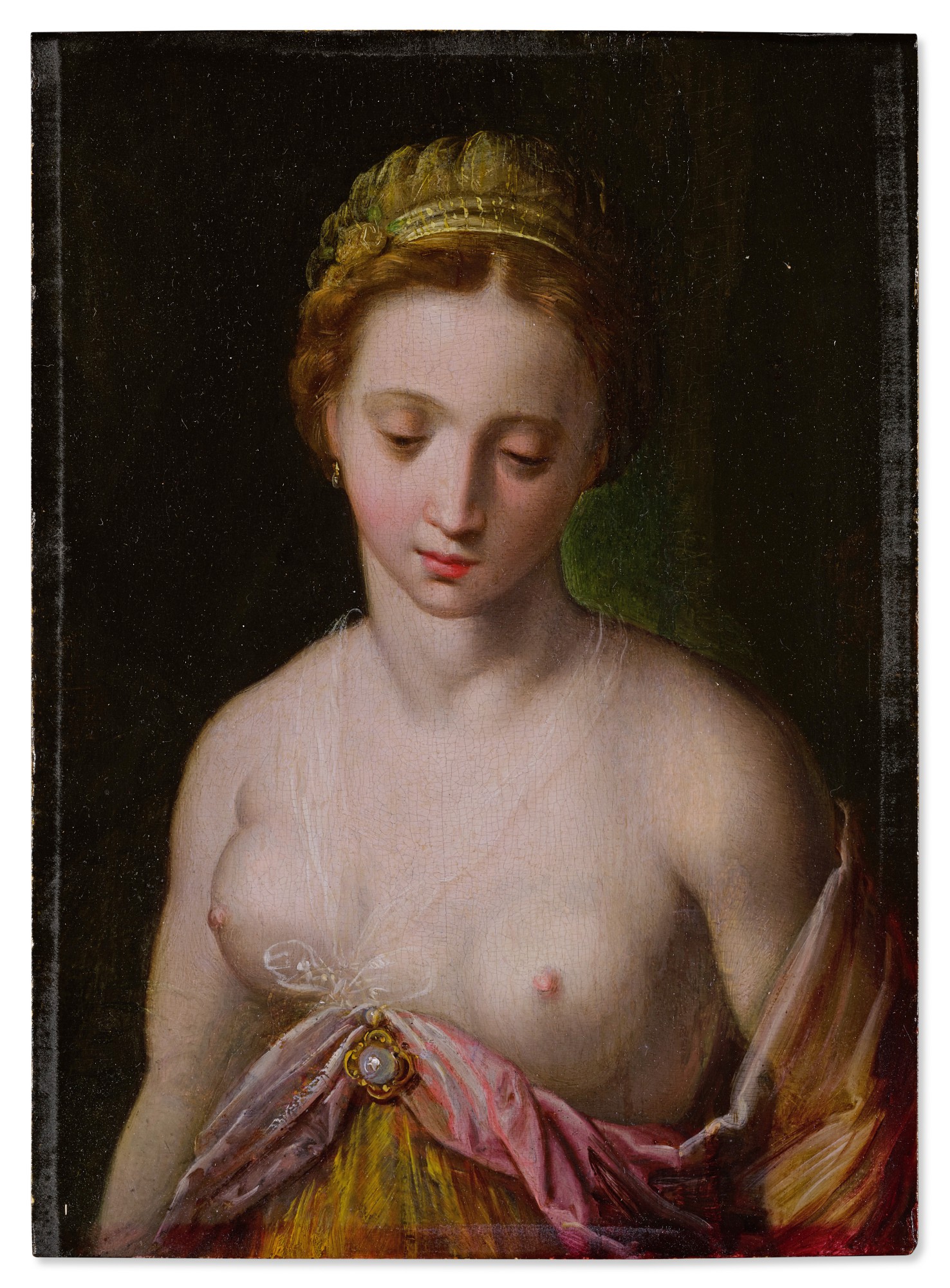 Attributed to Cornelis Cornelisz. van Haarlem — A half-length female figure