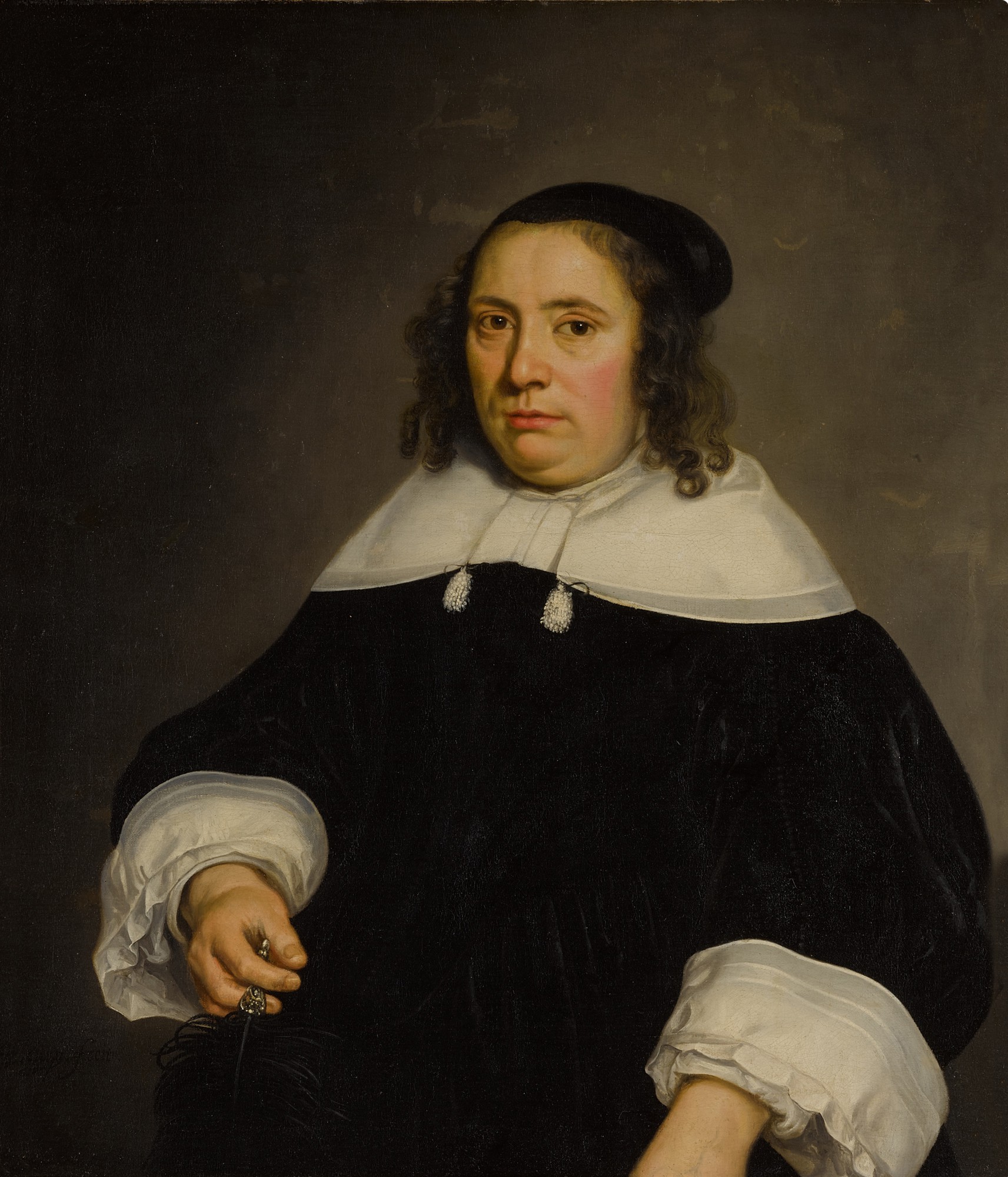 Aelbert Cuyp — Portrait of Christina Pijll (1601 - 1652), half-length, holding a feather