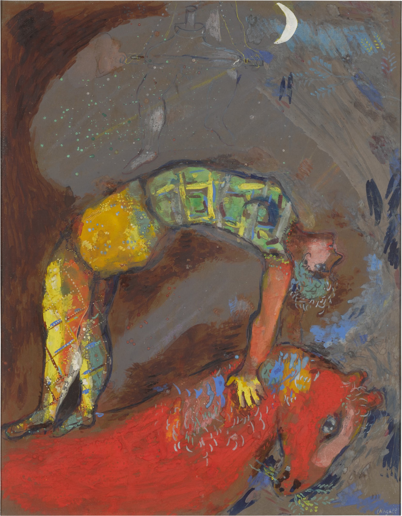 Marc Chagall — L'Arc ou Acrobate au cheval rouge (cirque Vollard)