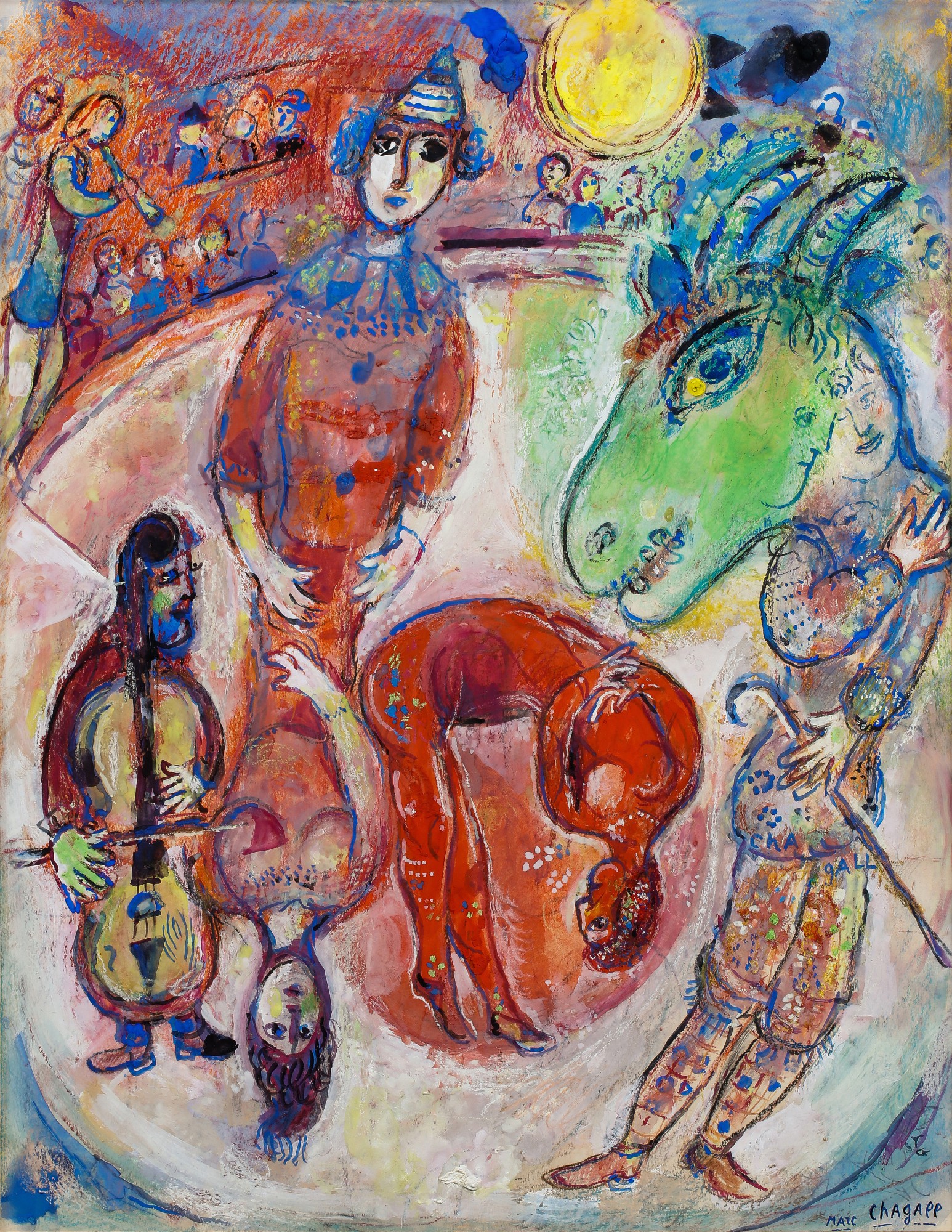 Marc Chagall — Arlequin à la lune jaune