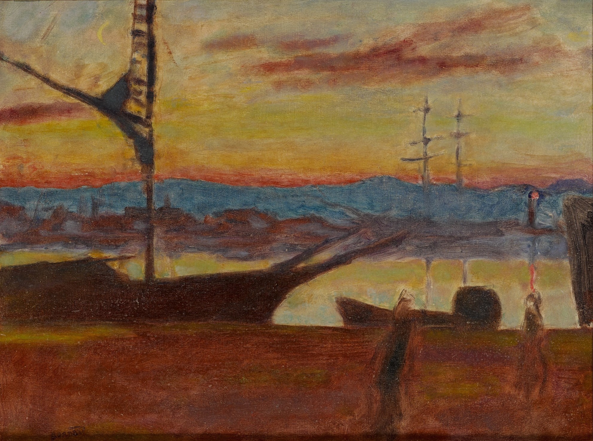 Pierre Bonnard — Soleil couchant sur le port de Saint-Tropez