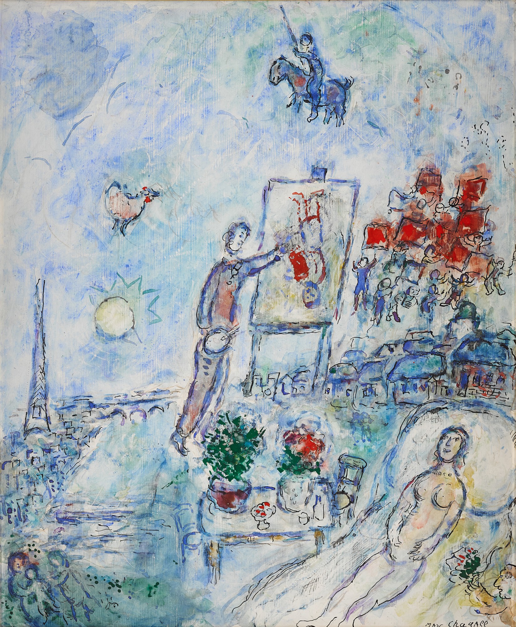 Marc Chagall — L'Apparition de Don Quichotte au peintre