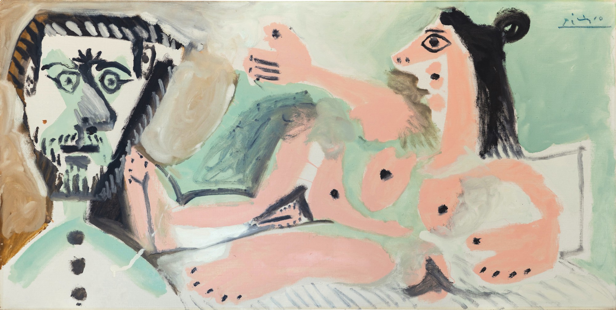 Unknown — Nu allongé et buste d'homme