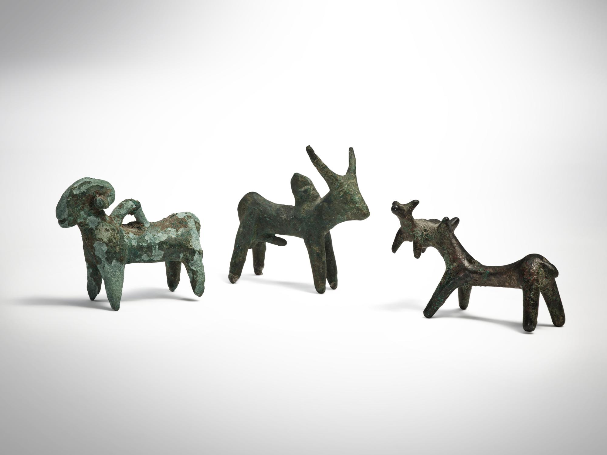 Three Persian Bronze Animals, Northwest Iran, circa 1200 - 800 BC — Three Persian Bronze Animals, Northwest Iran, circa 1200 - 800 BC