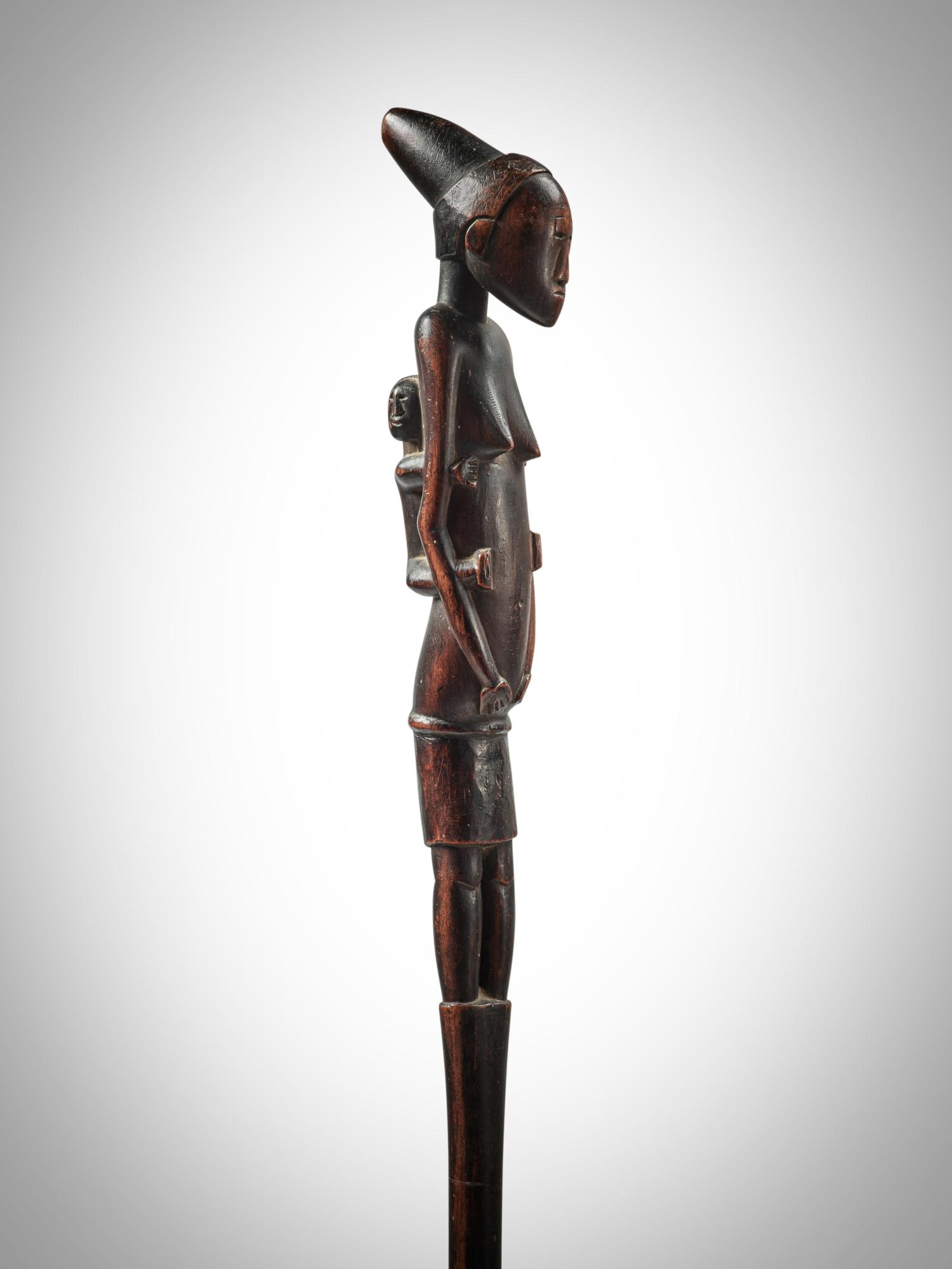 Tsonga Staff with Maternity Figure by the Baboon Master, South Africa — Tsonga Staff with Maternity Figure by the Baboon Master, South Africa
