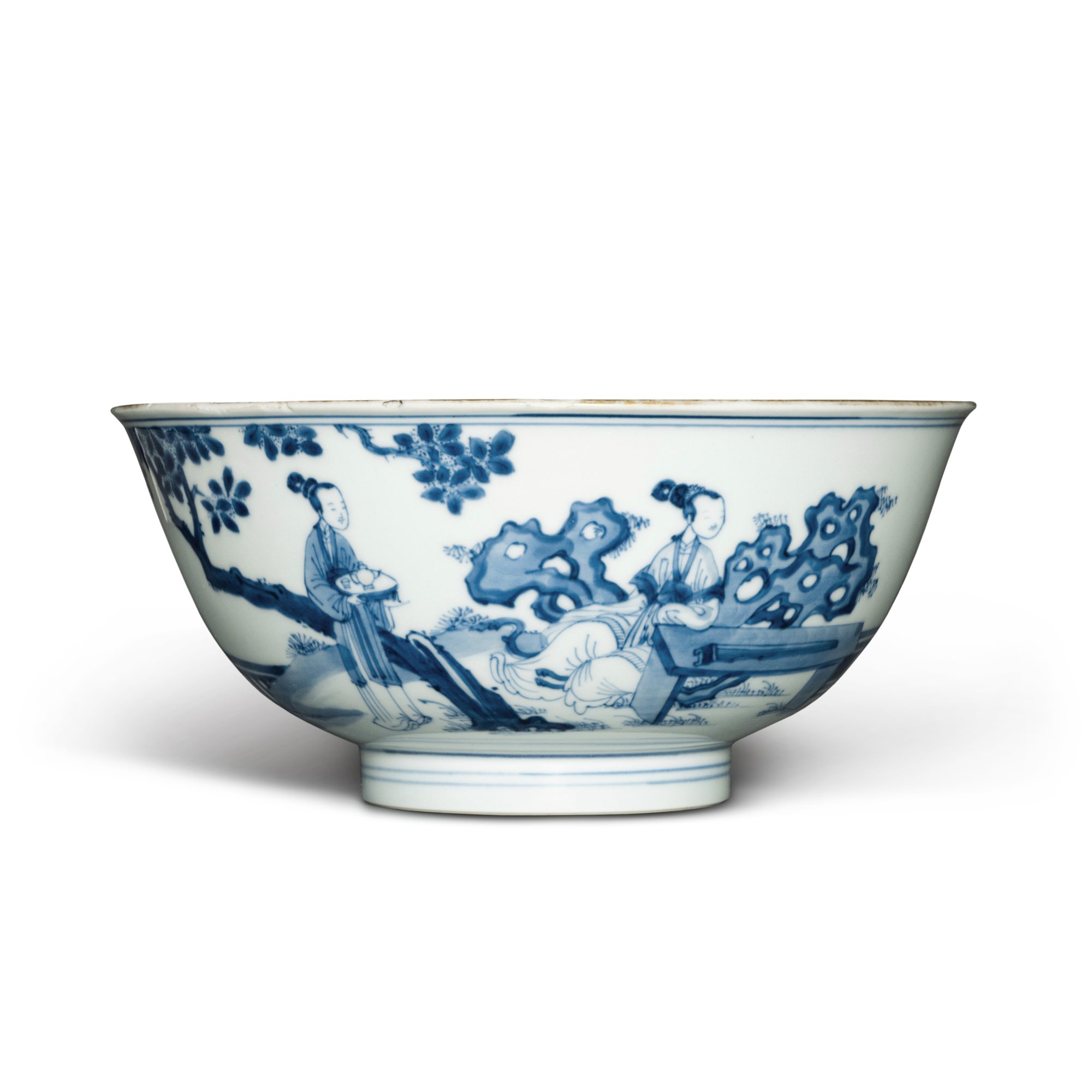 A blue and white 'figural' bowl — 清康熙 青花人物故事圖盌